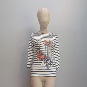 Mary Katrantzou Striped Multicolor Long Sleeve Top - Small